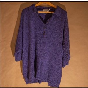 .Purple Sweatshirt Sweater Black 1X Comfy Cozy